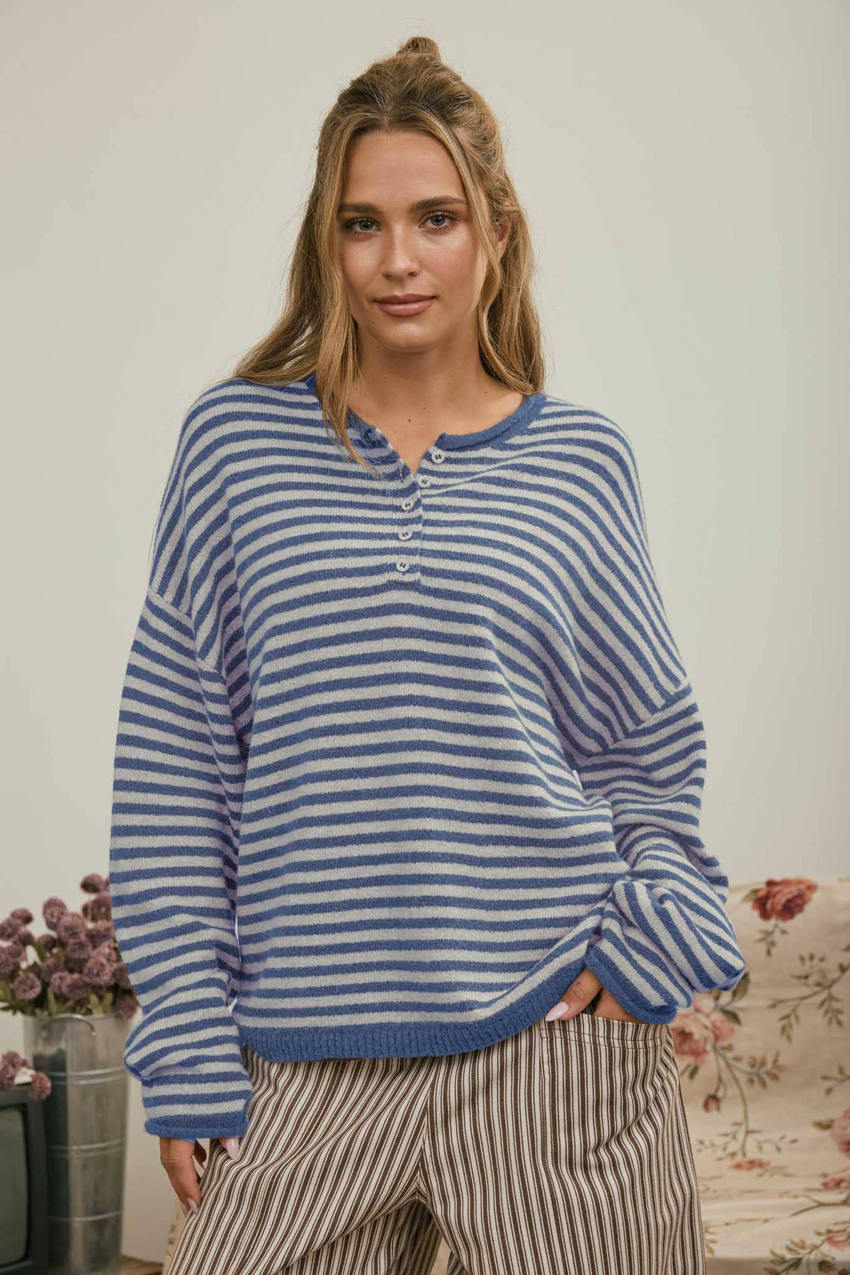 Oversized Cozy Blue Sweater
