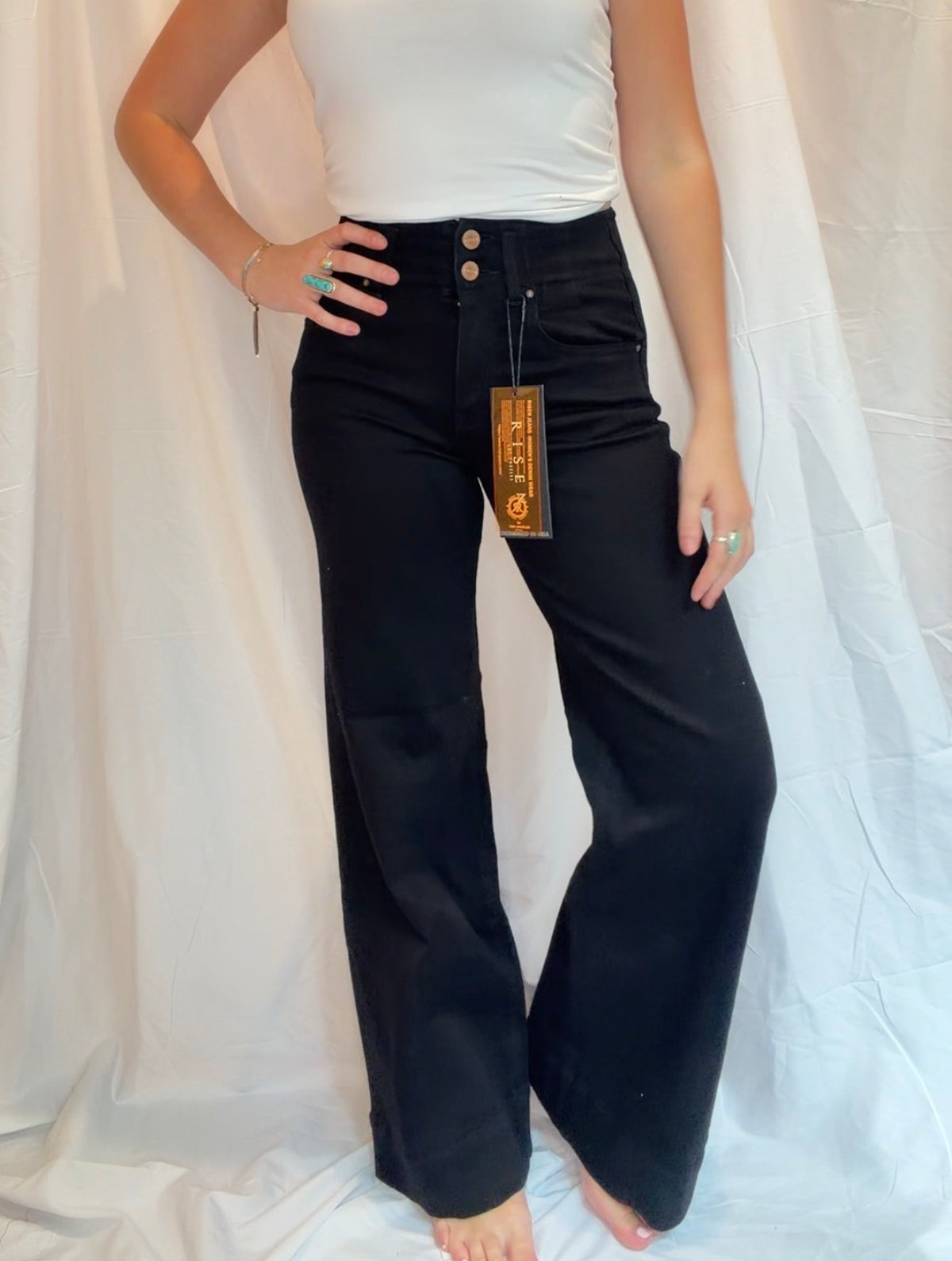 Black Risen Bootcut Jeans
