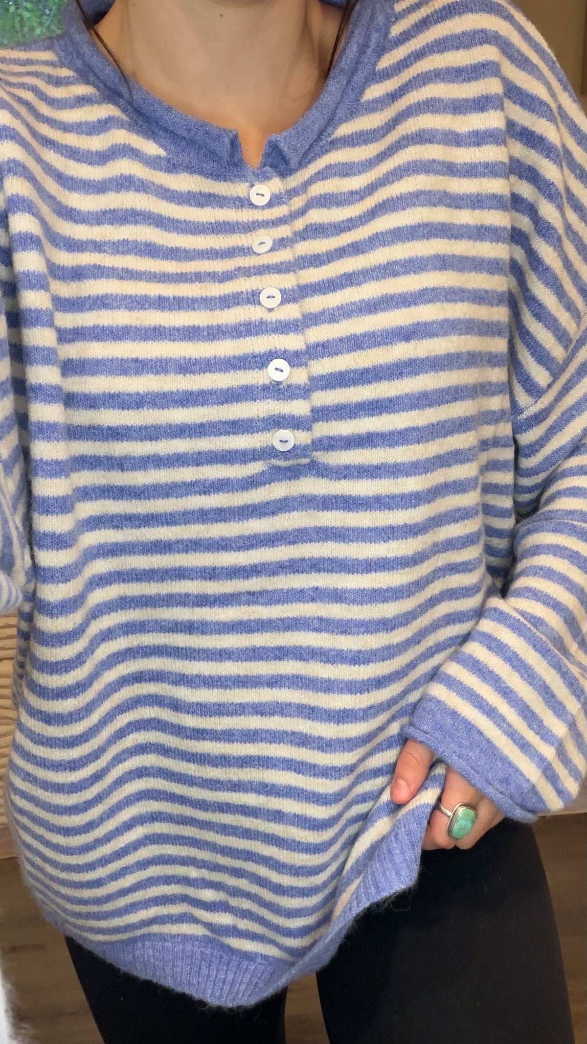 Oversized Cozy Blue Sweater