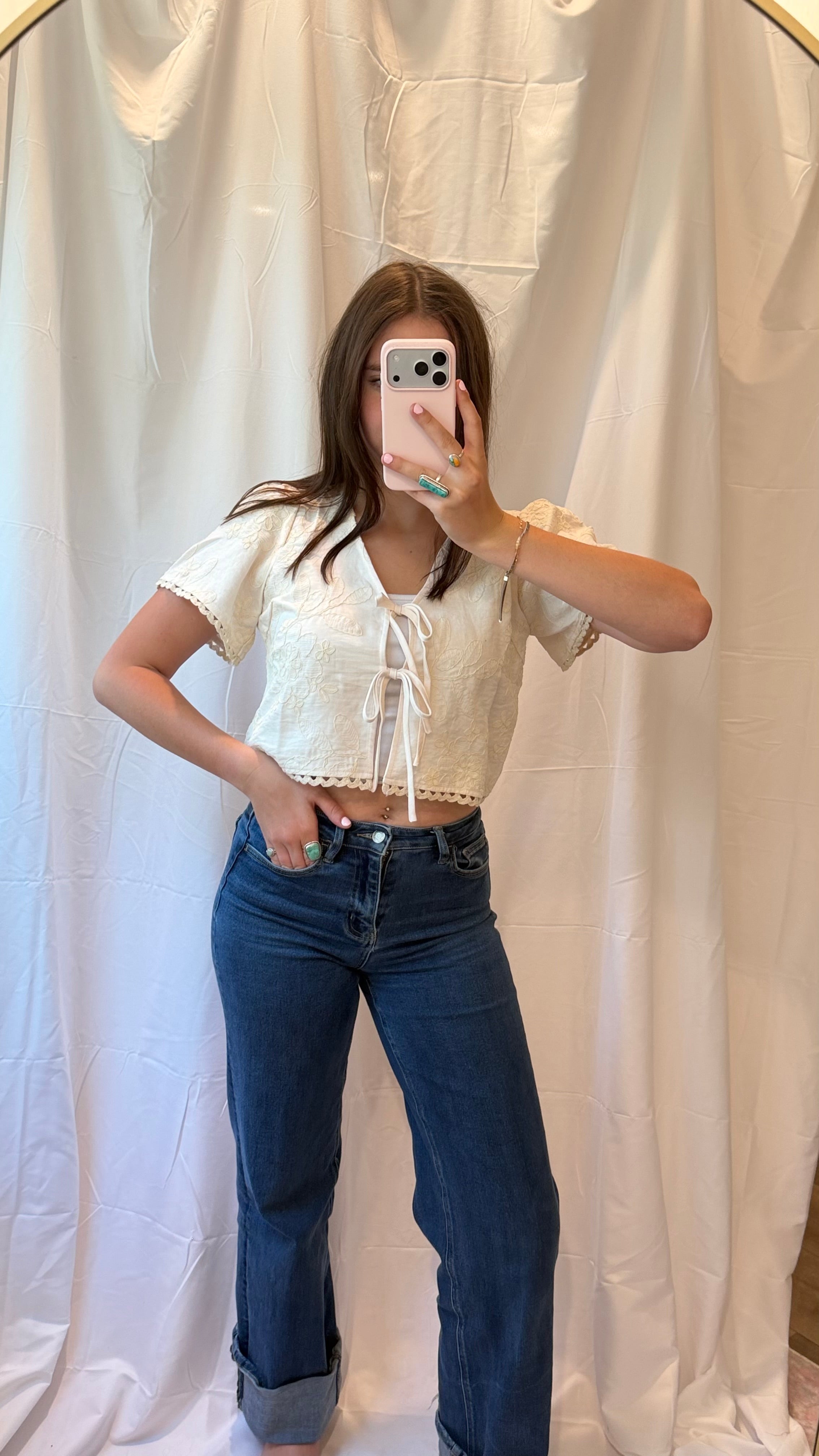 Ivory Bloom Top