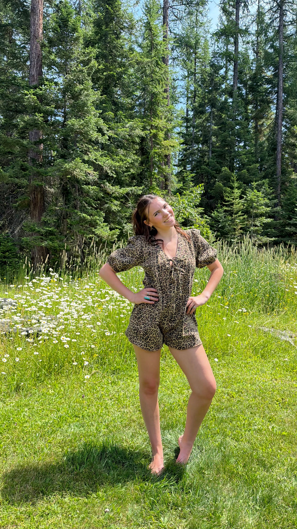 Olivia Leopard Print Romper