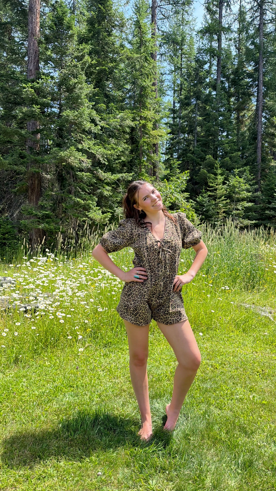 Olivia Leopard Print Romper